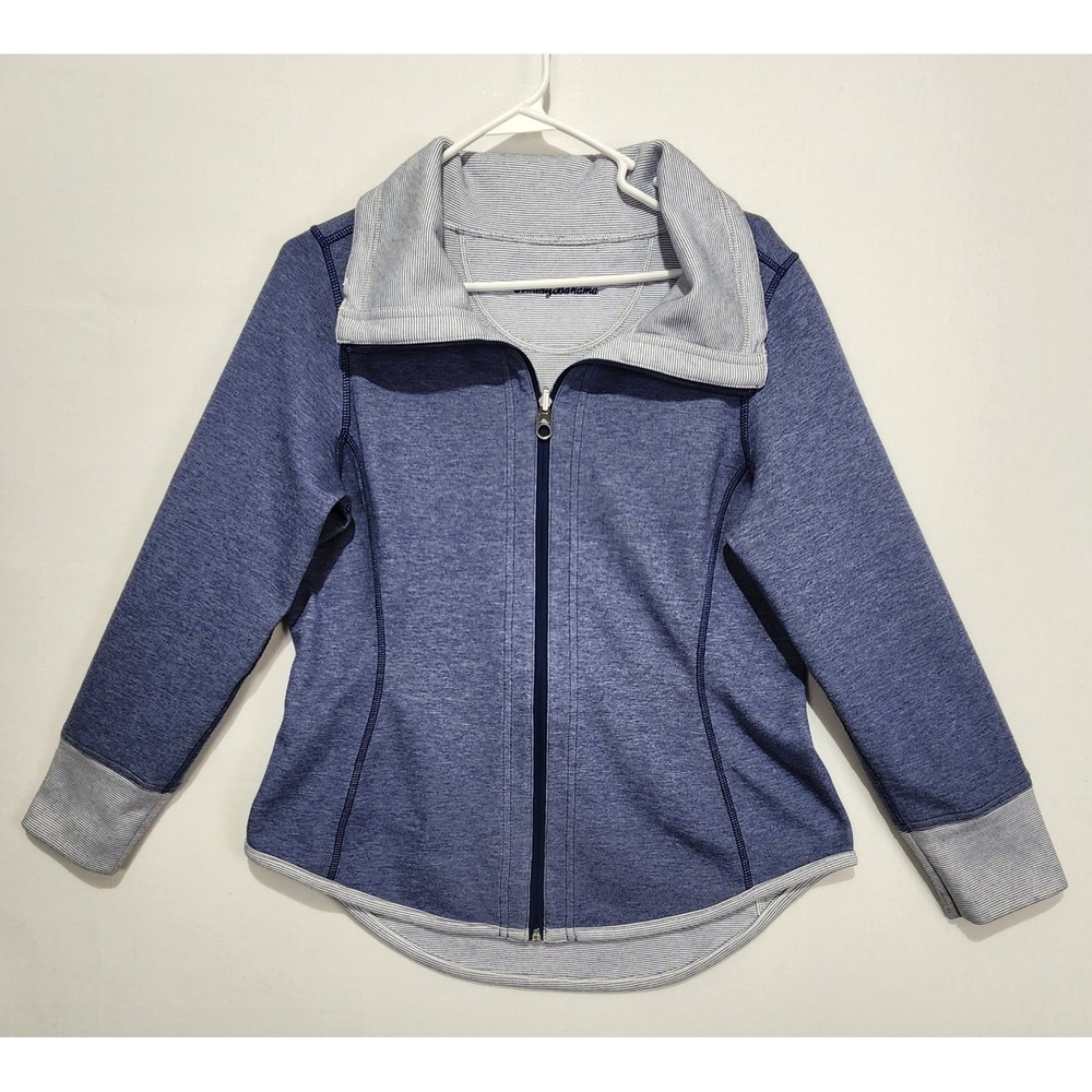 Tommy Bahama Women's Medium Reversible Jacket Blue Full Zip Mock Neck Casual